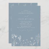 Wildflower Boho chique bruiloft uitnodigingen (Voorkant / Achterkant)