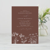 Wildflower Boho chique bruiloft uitnodigingen (Staand voorkant)