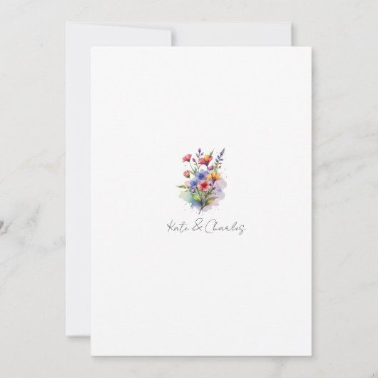 Wildflower boho chique krans opslaan van de datum  kaart (Achterkant)