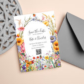 Wildflower boho chique krans opslaan van de datum  kaart