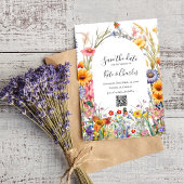 Wildflower boho chique krans opslaan van de datum  kaart