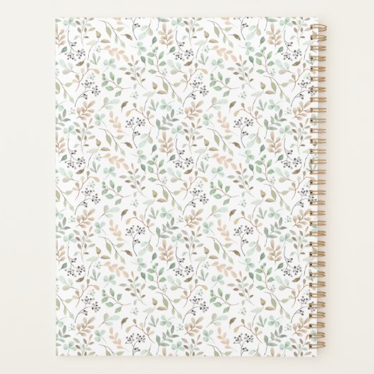 Wildflower Boho Custom Custom Name Planner (Achterkant)