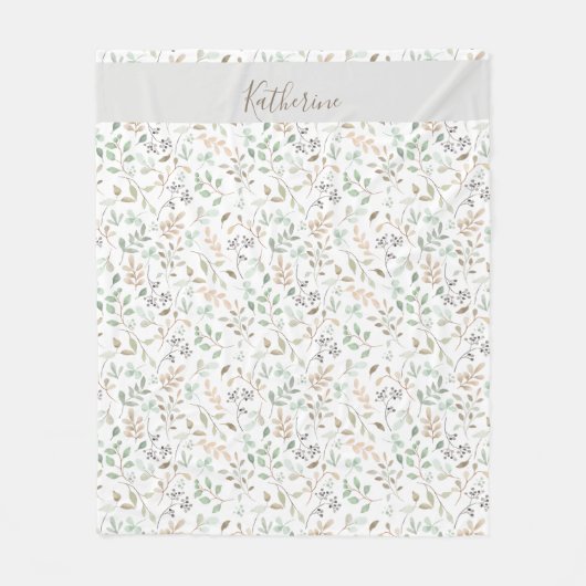  Wildflower Boho Custom Name  Fleece Deken (Voorkant)