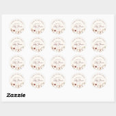 Wildflower Boho Dank u Baby shower Ronde Sticker (Vel)
