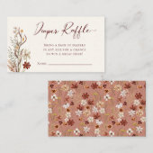 Wildflower Boho Diaper Baby shower Raffle Informatiekaartje (Voorkant / Achterkant)