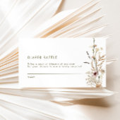 Wildflower Boho Diaper Raffle Baby shower Game Informatiekaartje