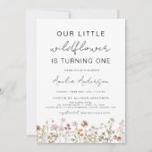 Wildflower Boho Eerste 1e Verjaardag Tuin Kaart (Voorkant)