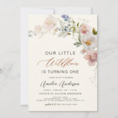 Wildflower Boho Eerste 1e Verjaardag Tuin Kaart (Voorkant)