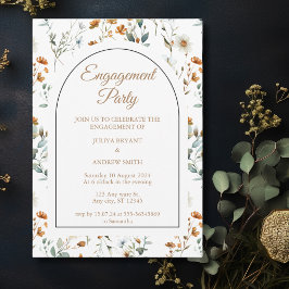 Wildflower Boho Engagement party Kaart