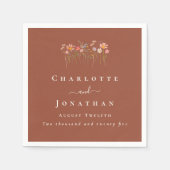 Wildflower Boho Fall Floral Custom Wedding Servet (Voorkant)