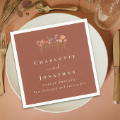 Wildflower Boho Fall Floral Custom Wedding Servet