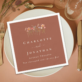 Wildflower Boho Fall Floral Custom Wedding Servet