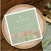 Wildflower Boho Fall Floral Sage Green Wedding Servet
