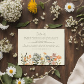 Wildflower Boho Fall Wedding Details Informatiekaartje