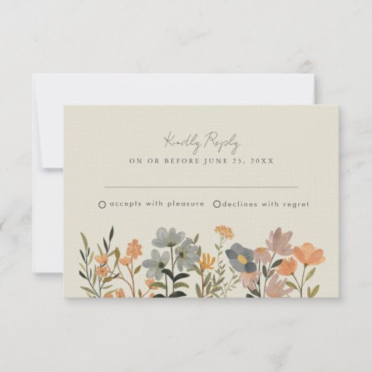 Wildflower Boho Fall Wedding RSVP (Voorkant)