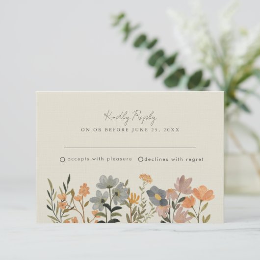 Wildflower Boho Fall Wedding RSVP (Staand voorkant)