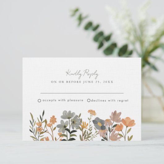 Wildflower Boho Fall Wedding RSVP (Staand voorkant)