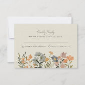 Wildflower Boho Fall Wedding RSVP Kaartje (Voorkant)
