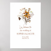 Wildflower Boho Fall Wedding Welkom Poster (Voorkant)