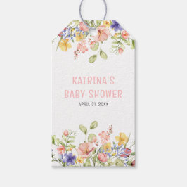 Wildflower Boho Field Geslachtsneutraal Baby showe Cadeaulabel