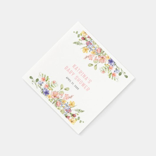 Wildflower Boho Field Geslachtsneutraal Baby showe Servet (Hoek)