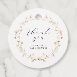 Wildflower Boho Floral Baby shower Bedankjes Labels