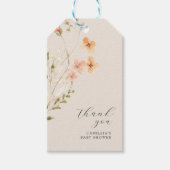 Wildflower Boho Floral Baby shower Cadeaulabel (Voorkant)