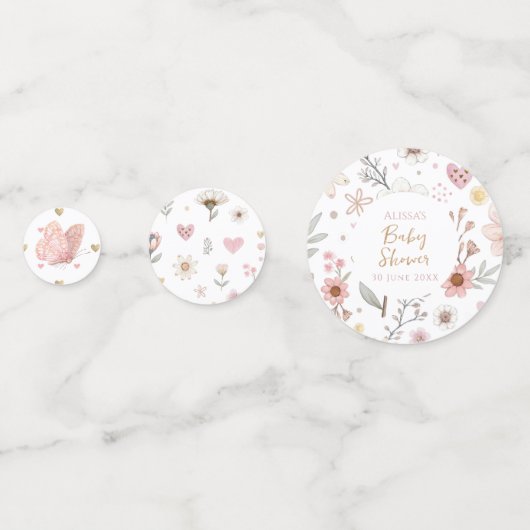 Wildflower Boho Floral Baby shower Confetti (Voorkanten)