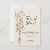 Wildflower Boho Floral Baby shower Dank u kaart (Voorkant)