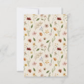 Wildflower Boho Floral Baby shower Dank u kaart (Achterkant)