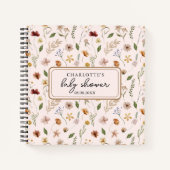 Wildflower Boho Floral Baby shower Gastenboek Notitieboek (Voorkant)