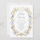 Wildflower Boho Floral Baby shower Kaart (Voorkant)