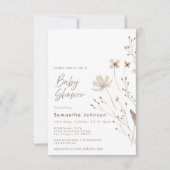 Wildflower Boho Floral Baby shower Kaart (Voorkant)