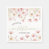 Wildflower Boho Floral Birthday Napkin Servet (Voorkant)