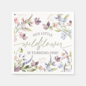 Wildflower Boho Floral Birthday Napkin Servet (Voorkant)