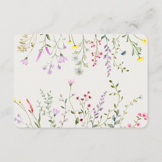Wildflower Boho Floral Event Details Invoegen Informatiekaartje (Achterkant)