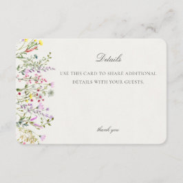 Wildflower Boho Floral Event Details Invoegen Informatiekaartje