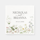 Wildflower Boho Floral Garden Wedding Servet (Voorkant)