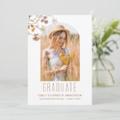 Wildflower Boho Floral Graduation Party Arch Foto Kaart (Staand voorkant)