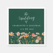 Wildflower Boho Floral Green Wedding Servet (Voorkant)