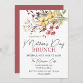 Wildflower Boho Floral Moederdag Brunch Kaart (Voorkant / Achterkant)