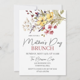 Wildflower Boho Floral Moederdag Brunch Kaart