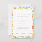 Wildflower Boho Floral QR Code Wedding RSVP Kaartje (Voorkant)