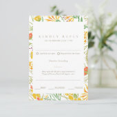 Wildflower Boho Floral QR Code Wedding RSVP Kaartje (Staand voorkant)