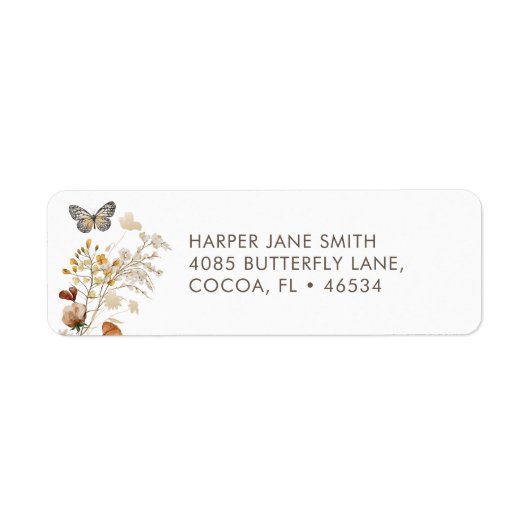 Wildflower Boho Floral Return Address Labels (Voorkant)