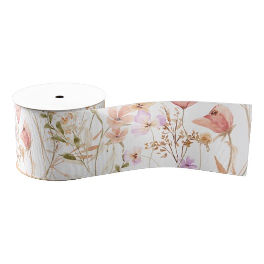 Wildflower Boho Floral Ribbon Grosgrain Lint (Spoel)