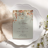 Wildflower Boho Floral Sage Green Baby in Bloom Kaart