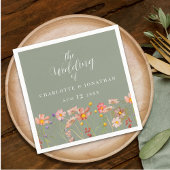 Wildflower Boho Floral Sage Green Wedding Servet