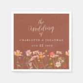 Wildflower Boho Floral Terracotta Beige Wedding Servet (Voorkant)