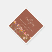 Wildflower Boho Floral Terracotta Beige Wedding Servet (Hoek)